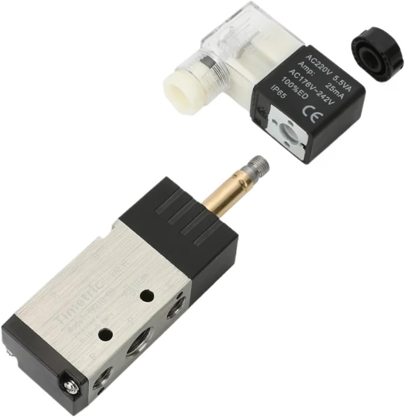 4V210 06 08 Válvula Solenoide De 2 Posições 5 Portas Tem dc24v, dc 12v, ac24v, ac110v, ac220v, AC380V(4V210-08,AC220V)