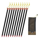 3F UL GEAR ペグ 20cm/15cm 10g超軽量 6本 10本 高強度 耐久性 一体型 アルミ合金 直径8mm 中空 テント タープ用ペグ 強靭 キャンプ設営用具 アウトドア 登山 硬い土 砂地 雪地 草地用 携帯便利 専用収納袋付き (20cm, 10本セット)