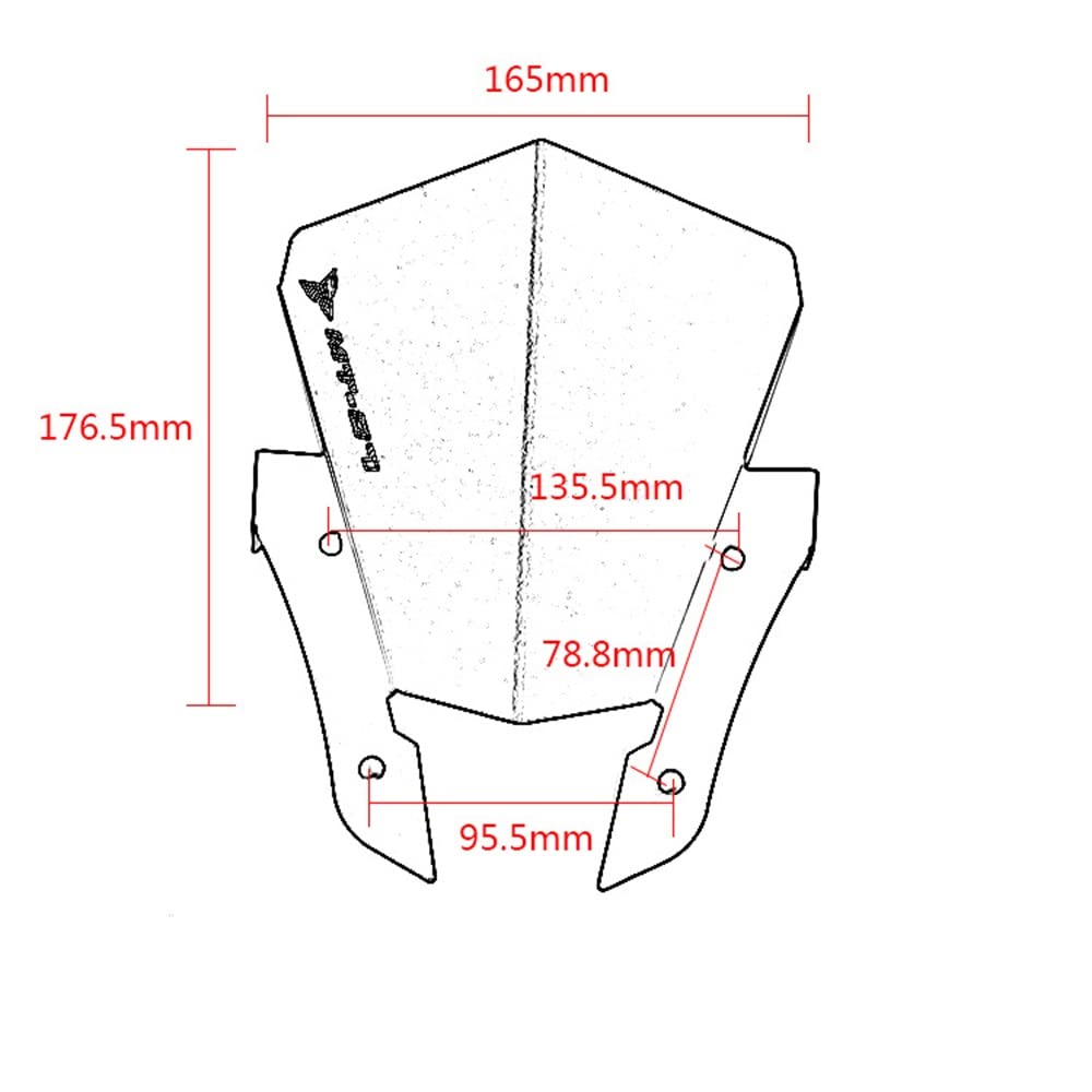 Parabrisas de Motocicleta Parabrisas De Motocicletas para Yamaha MT-07 MT07 FZ07 FZ-07 Portadora De Parabrisas Frontal De Moto Deflector De Viento 2013 2014 2015 2016 2017 Parabrisas Delantero Moto