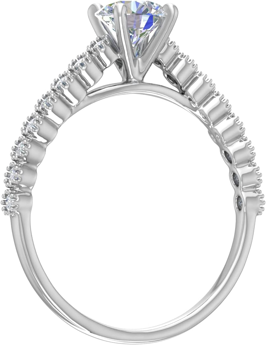 FINEROCK Round Diamond Engagement Ring in 14K Gold (0.70 cttw)
