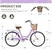 Outroad Beach Cruiser Bike, 24 inch Commuter Bicycle for Adult Men and Women,High-Carbon Steel Comfortable City Bikes with Rear Rack or Basket,Purple