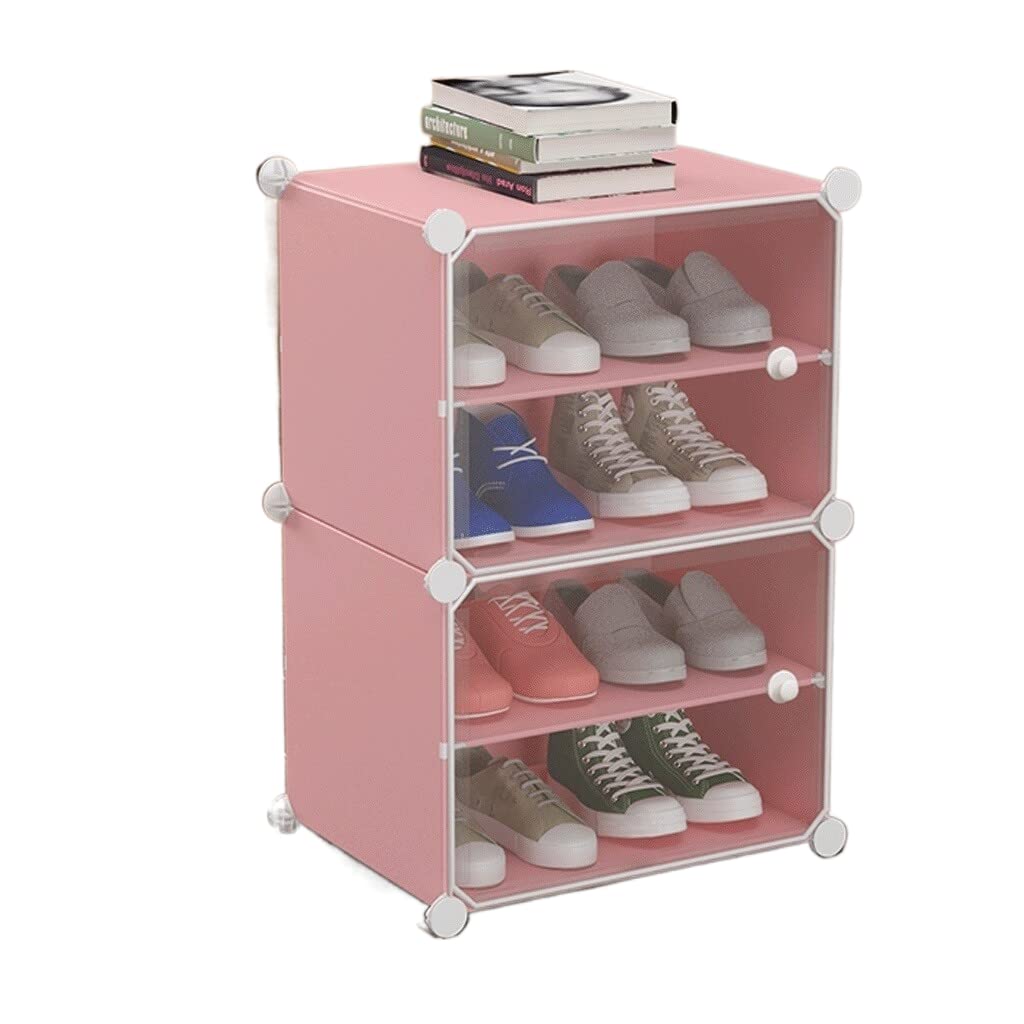 Étagère à chaussures modulaire meuble de rangement plastique 2 cubes