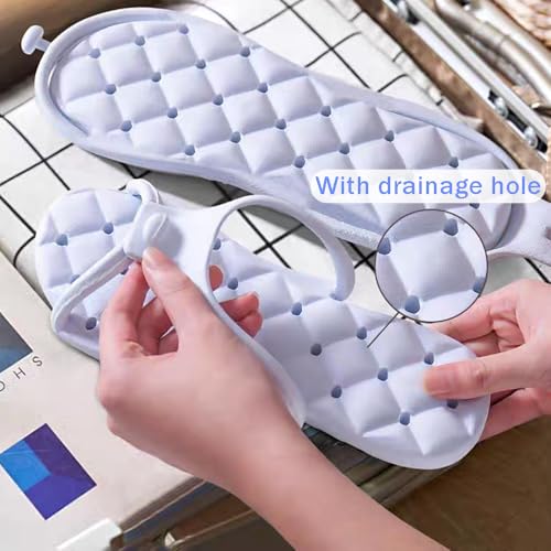 Foldable Travel Shower Shoes with Holes,Dry Quickly Non Slip Bath Slippers,Portable Hotel Lightweight Sandals for Spa Nail Salon Beach Pool Gym4