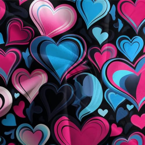 Funda nórdica de corazón rosa neón en microfibra 3D con cremallera y fundas para cama double 8