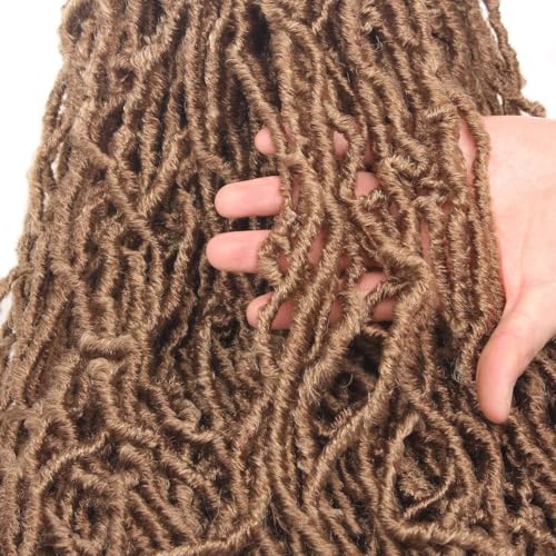 Xtrend 7 Packs Nu Faux Locs Crochet Braids 30 Inch Most Natural Soft Faux Locs Crochet Braid Hair Synthetic Hair African Roots Hair Extensions 27# - Image 4