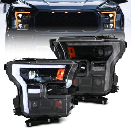 Image of letsdate Projector Headlights Compatible For F150 2015-2017 Halogen 2017-2020 HID 2015-2020 LED R-aptor with Startup Animation(Read Fitment Photo Carefully)