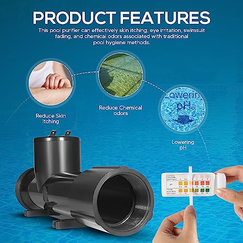 444301 Pool Purifier Treatment System Hybrid Pool Treatment System For Water Cleaner & Purifier Keeps Water Clear Chlorine Free With Less Maintenance Compatible With Fresh And Salt Water Pools & Spas #TOP2