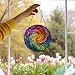 cvjutf Rainbow Mystical Suncatcher Stained Glass Window Hanging Decor, Psychedelic Hippie Stained Glass Decor, Boho Garden Sun Catchers Indoor Hanging Art Ornaments, House Warming Gifts,7.9x7.9In