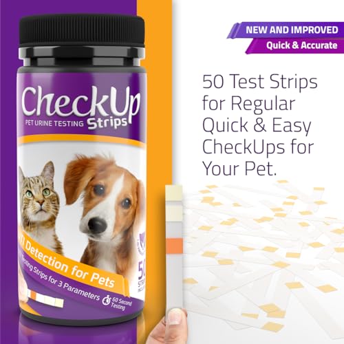 CheckUp Cat and Dog UTI Urine Test Strips | 3 Parameters CheckUp in 1- a More Detailed Test of 3 UTI Related Markers – pH, Nitrite and Leukocytes Levels x50 CheckUp Cat and Dog UTI Urine Test Strips | 3 Parameters CheckUp in 1- a More Detailed Test of 3 UTI Related Markers – pH, Nitrite and Leukocytes Levels x50