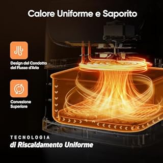 COSORI Friggitrice ad Aria 5,7 Litri, Air Fryer, 13 Funzioni, 97% Meno Olio, 67.5% di Risparmio Energetico, 75-205°C, 40 Ricette Italiane, Display Digitale, Lavabile in Lavastoviglie, CP158 Nero 1700W