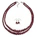 Produktbild Schmuckset mit kugelförmigen Ohrringen und 2-strängiger Halskette mit roten Glasperlen in verschiedenen Größen, 50 cm lang + 4 cm Verlängerung