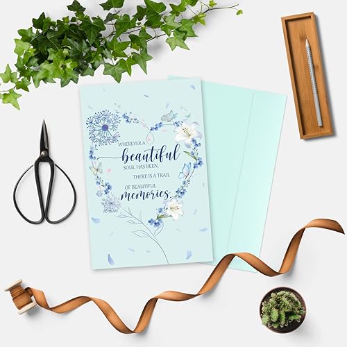 Image of Sympathy Card Gift for Loss of Loved One, Simple Sympathy Card Gift for Family Friend or Coworker, Condolence Greeting