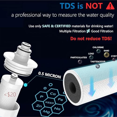 Image of Frizzlife Under Sink Water Filter-NSF /ANSI 53&42 Certified Drinking Water Filtration System-0.5 Micron Removes Lead, Chlorine,Bad Taste & Odor, W /Dedicated Faucet