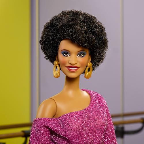 Barbie Signature Doll, Debbie Allen Tribute Collection Posable Doll with Off-Shoulder Top, Gold Belt, and Purple Fringe Pants with Leg Warmers - image 2