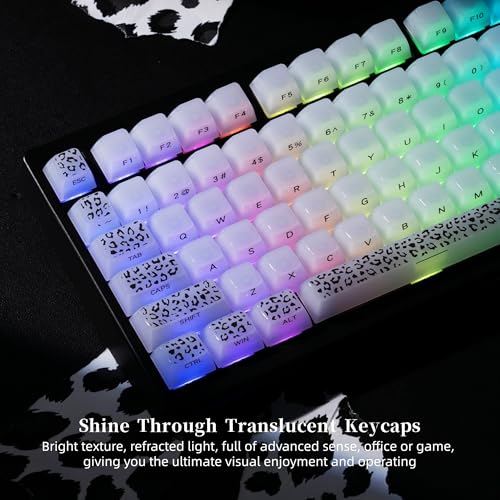 Image of Womier Keyboard Keycaps Jelly, White Ceramic Keycaps Style