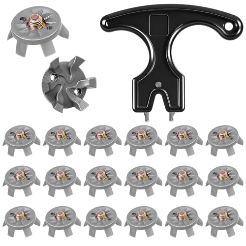 21 PCS Golf Shoe Spikes Set with 20 PCS Silver Grey Golf...