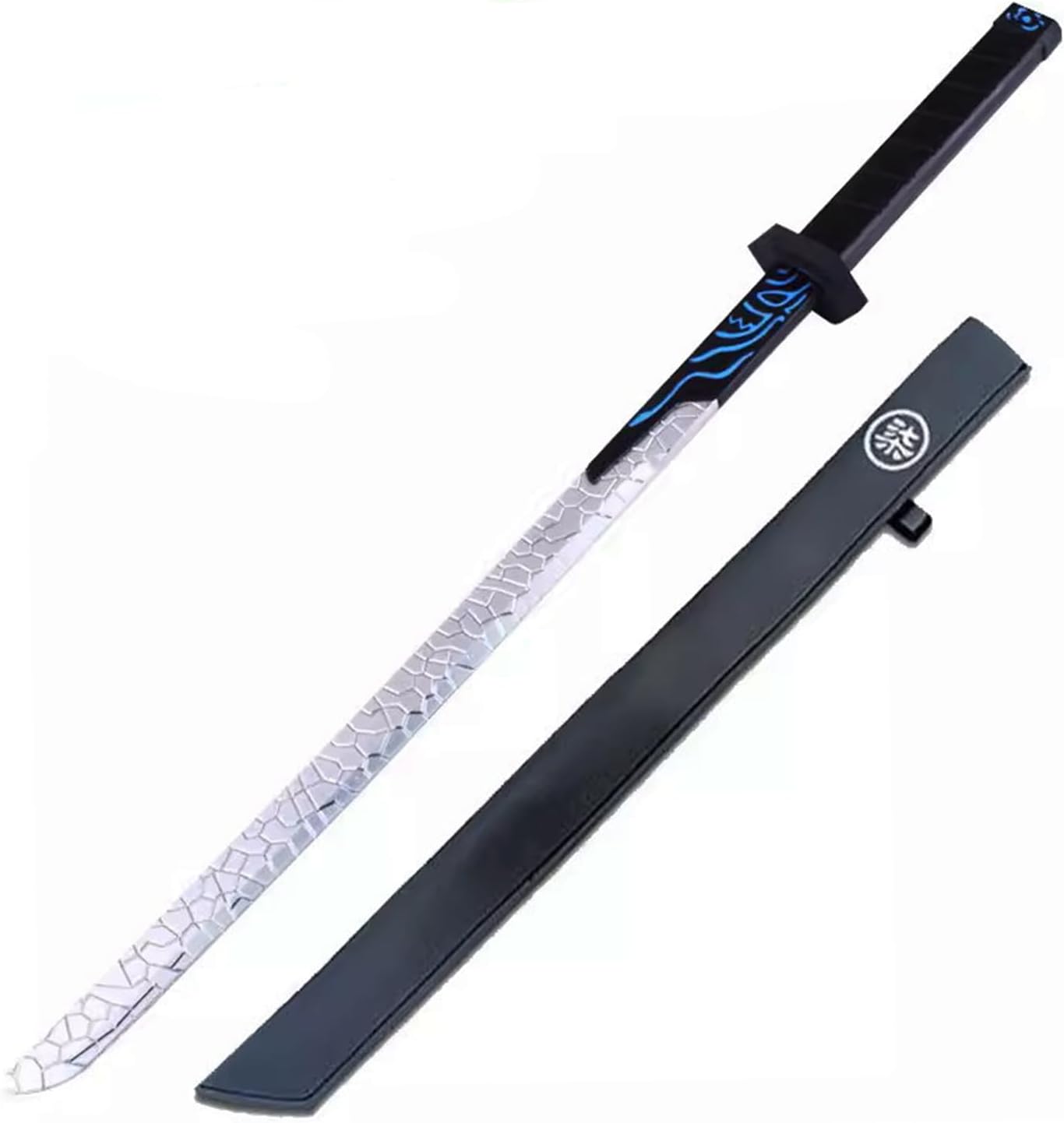 32 Inch Japan Samurai Pu Foam Blade Anime Sword Ninja Katana Toy for Teens, Adult, Play, Fencing, Fun, Birthday, Halloween (Blue)