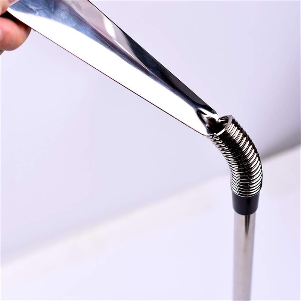 Schuhlöffel, Schuhlöffel mit extra langem Edelstahl-Schuhlöffel und kurzem Feder-Schuhhelfer, 2er-Pack Schuhhelfer (Farbe: Silber, Größe: Einheitsgröße) (Silber, Einheitsgröße)