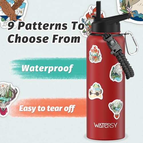 Image of 40oz Insulated Water Bottle (Cold for 48 Hrs),BPA Free&Leak Proof,Stainless Steel Water Flask,Water Jug with Straw Spout Lids for Gym,Hiking,Travel,Red