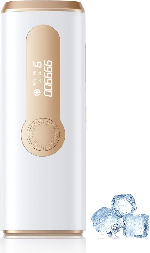 Haarlosy Epilatore Luce Pulsata con Funzione di Raffreddamento 5℃-10℃ GLY07 | 3 IN 1 IPL Epilatore Laser per Donna e Uomo, 9 Livelli di Energia Regolabile Adatto a Corpo, Viso, Ascelle, Gambe Sensibili