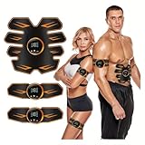 SHENGMI EMS Muscle Stimulator, Abs Stimulator Full Body Ab/Arm/Hip Trainer 8 Modes 19 Intensities, with USB Rechargeable for Abdomen Arm Leg Men And Women