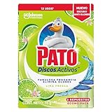 Pato Discos Activos para Inodoro, Gel Limpiador Continuo para Sanitarios, Aroma Lima Fresca, 72 mL, Repuesto, 12 Discos