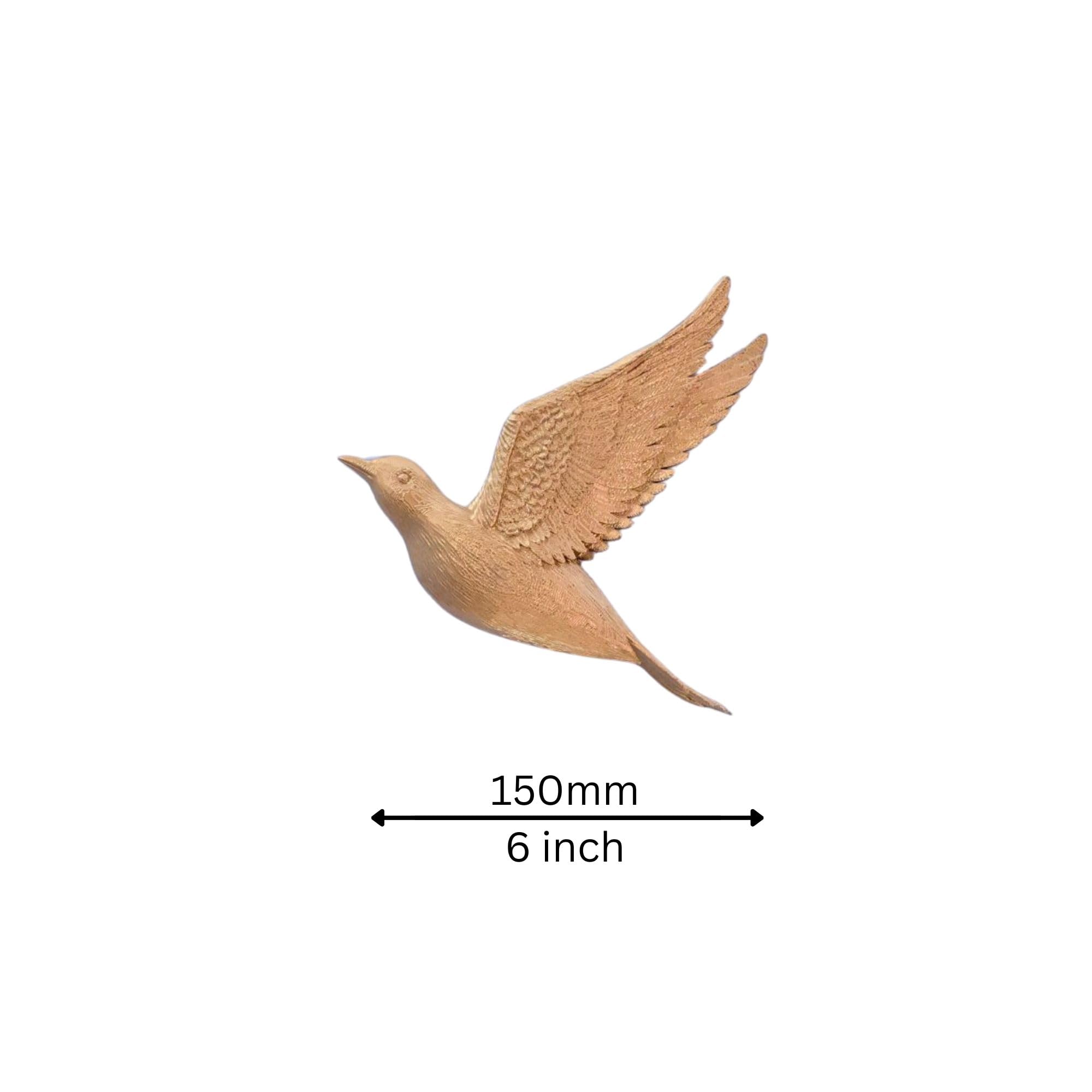 QUANTUM LEGENDS Set of 3 Flying Birds 3D Wall Art | Wall Decor & Wall Hangings Birds Items for Living Room, Dining Room, Bird Set for Decorative Room, Hall, Office | Perfect for Bird Lovers (gold) 3