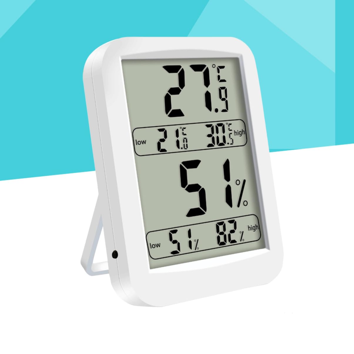Sosoport Hygromètre Numérique D'intérieur Grand Écran pour Maison Bureau Chambre Bébé, Thermomètre Domestique Précis sans Piles, Mesure Température et Humidité, Affichage Stable