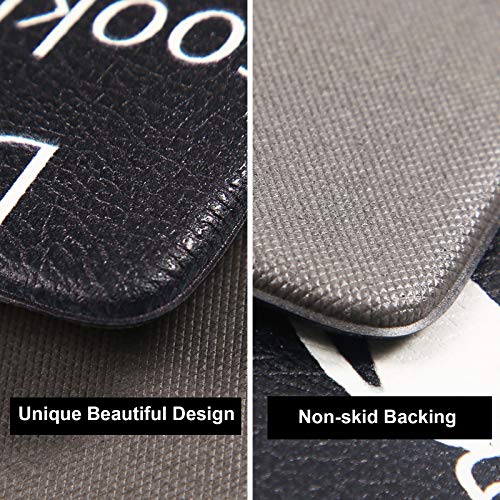 HEBE Anti Fatigue Kitchen Rug Set 2 Pieces Cushioned Kitchen Floor Mats Set Comfort Heavy Duty Standing Mats Waterproof Non Slip Kitchen Rugs and Runner Sets,Black Kitchen