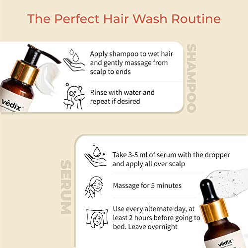 Image of Vedix Vikleda Shampoo & Vithan Hair Growth Serum Combo For Women & Men | For Dry Hair & Hair Growth | 100ml + 40 ml