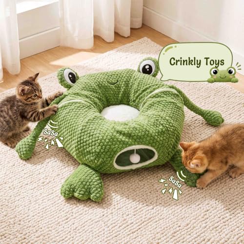 Image of Cat Tunnel Bed with 20 Cat Toys,Kitten Toys for Indoor Kittens,Green