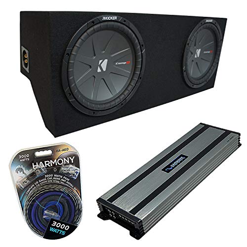 Harmony Audio Compatible with 2005-2014 Ford Mustang Coupe Kicker Bundle CompR CWR10 Dual 10