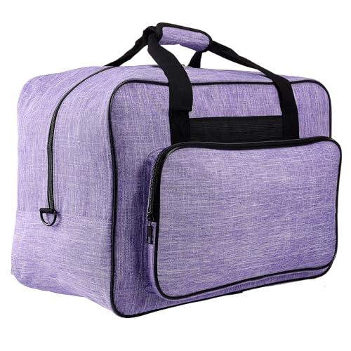 TNTGMG Nähmaschinentasche wasserdichte Oxford-Tuch-Nähmaschinenkoffer mit Schulterriemen und Griffen 46×23×32 cm Universal-Tragekoffer für die meisten Standard-Nähmaschinen und Zubehör(Violett)