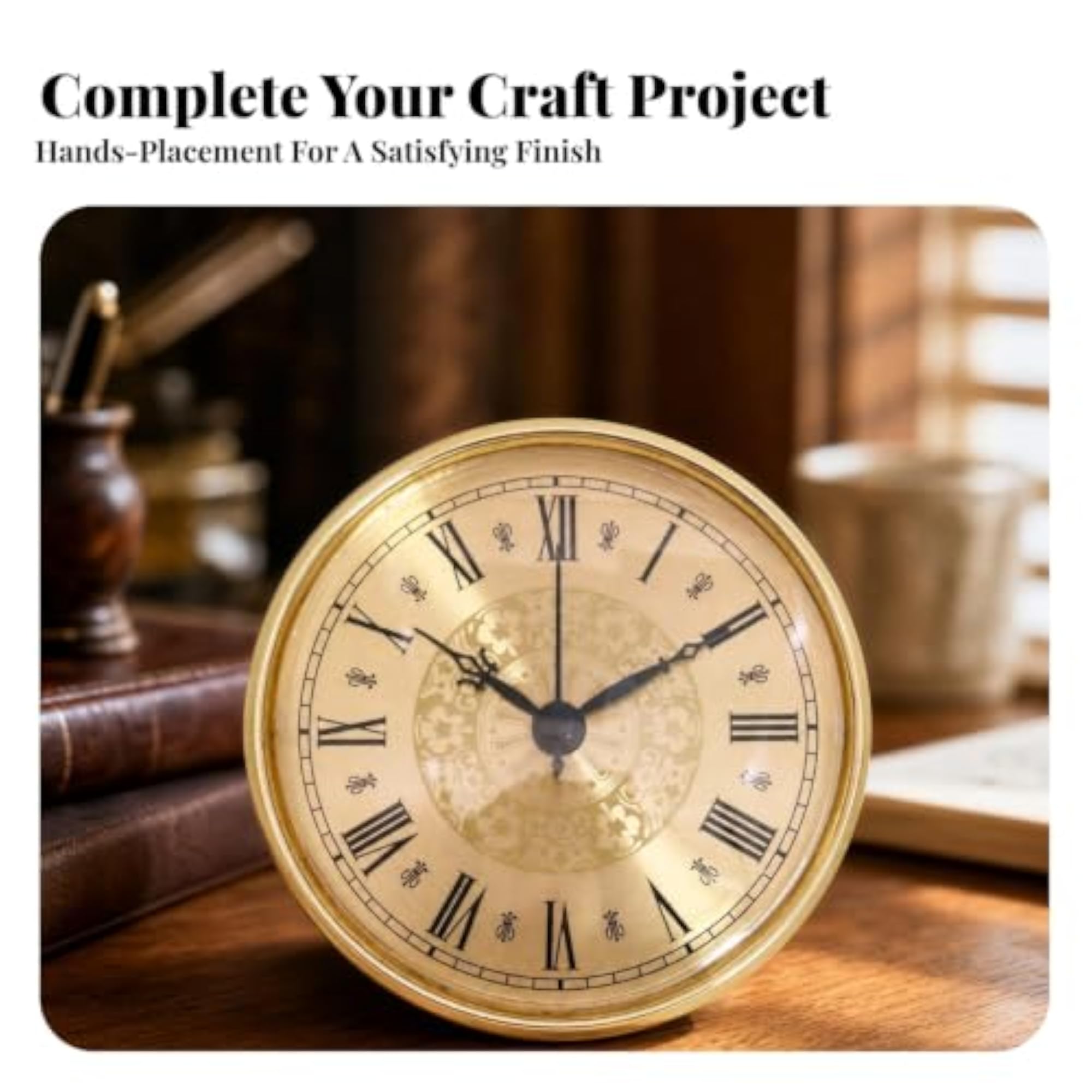 Replacement Gold Frame Clock Insert with Roman Numerals