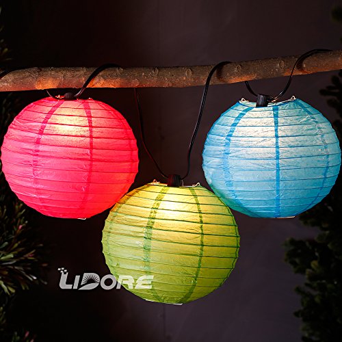 LIDORE 8 Pack Assorted Different Multi Color Chinese Paper Lanterns Lamps 8 Inch - Thumbnail 5