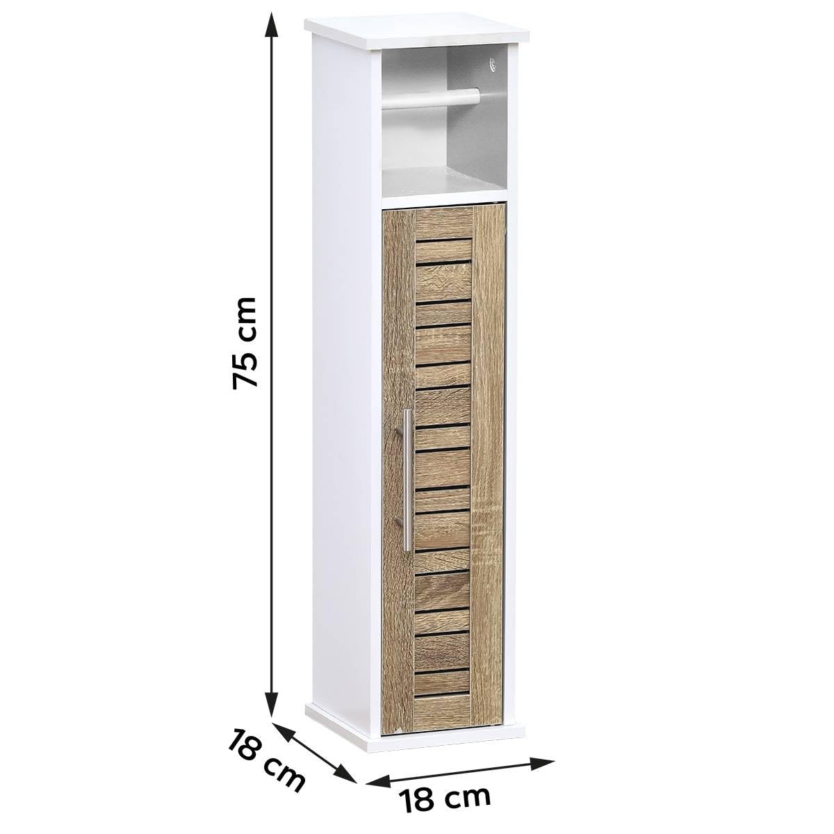 Tendance - Armario PORTARROLLOS Y Extractor DE Papel HIGIÉNICO DE 1 Puerta Y 1 Estante - Stockholm