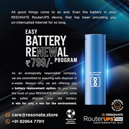 Image of RESONATE RouterUPS Mini CRU12V2AM - Up to 2 Hours Power Backup for Wi-Fi Router, FTTH, ONT Routers. Un-Interrupted Internet as You Work, Shop, Learn from Home. Mini UPS for Router