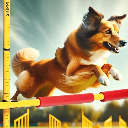 SKIPPI Sprunghindernis für Hobby Horse 135 cm, Leichtes, Tragbares Hindernis für Steckenpferd, Hobby Horse Zubehör, Hobby Horsing Hürden, verstellbare Höhe