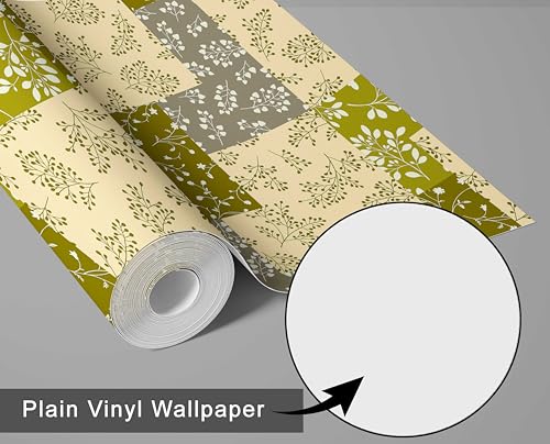 Papel pintado con estampado de hojas autoadhesivo para tapar imperfecciones de paredes 6