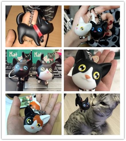 Miniatura 7 de Llavero con diseño de gato y gatito para automóvil, adorable bolsa Kawaii, juguete colgante, idea de regalo para niñas, mujeres y hombres