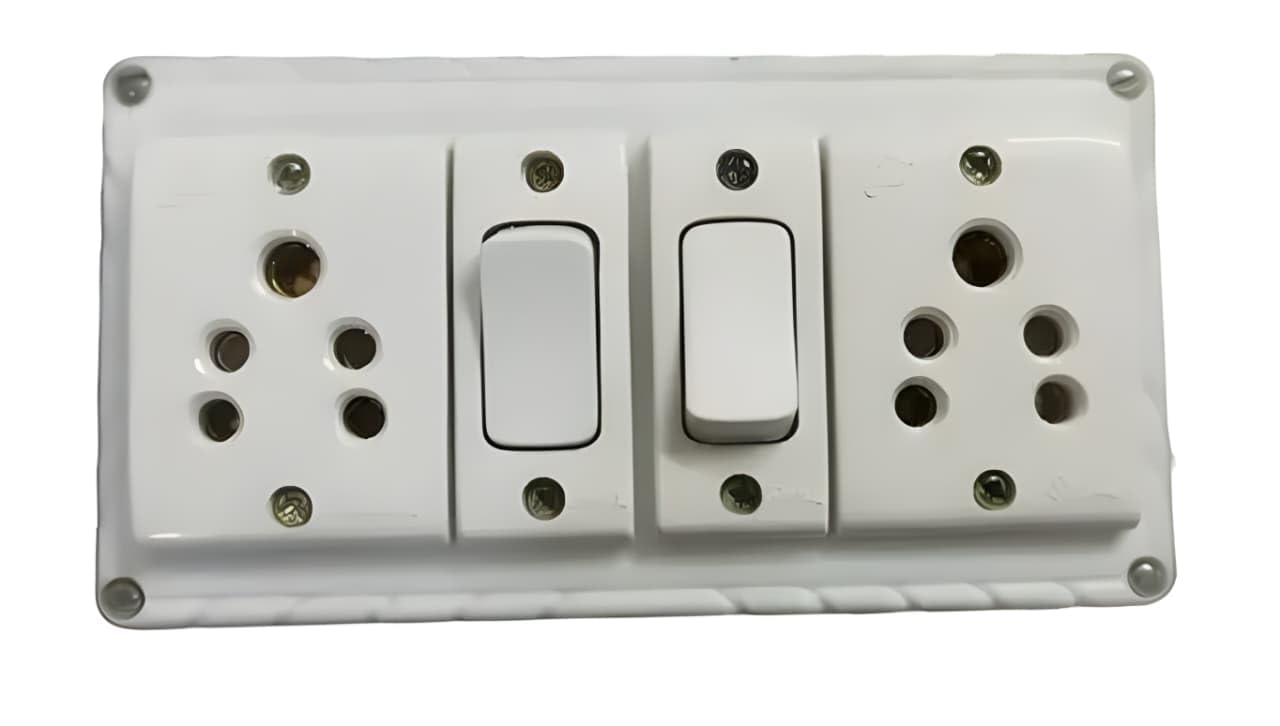 Electric Wall Board with 2 Switch and 2 Socket, Copper Wiring-image-37