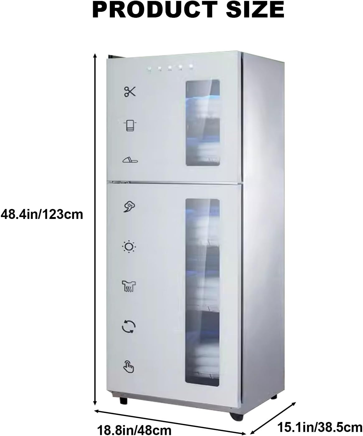 Disinfection Cabinet, Hot Towel Cabinet, Hot Towel Warmer, Independent Control of up and Down, for Spa, Hotel, Barber, Salon(Small)