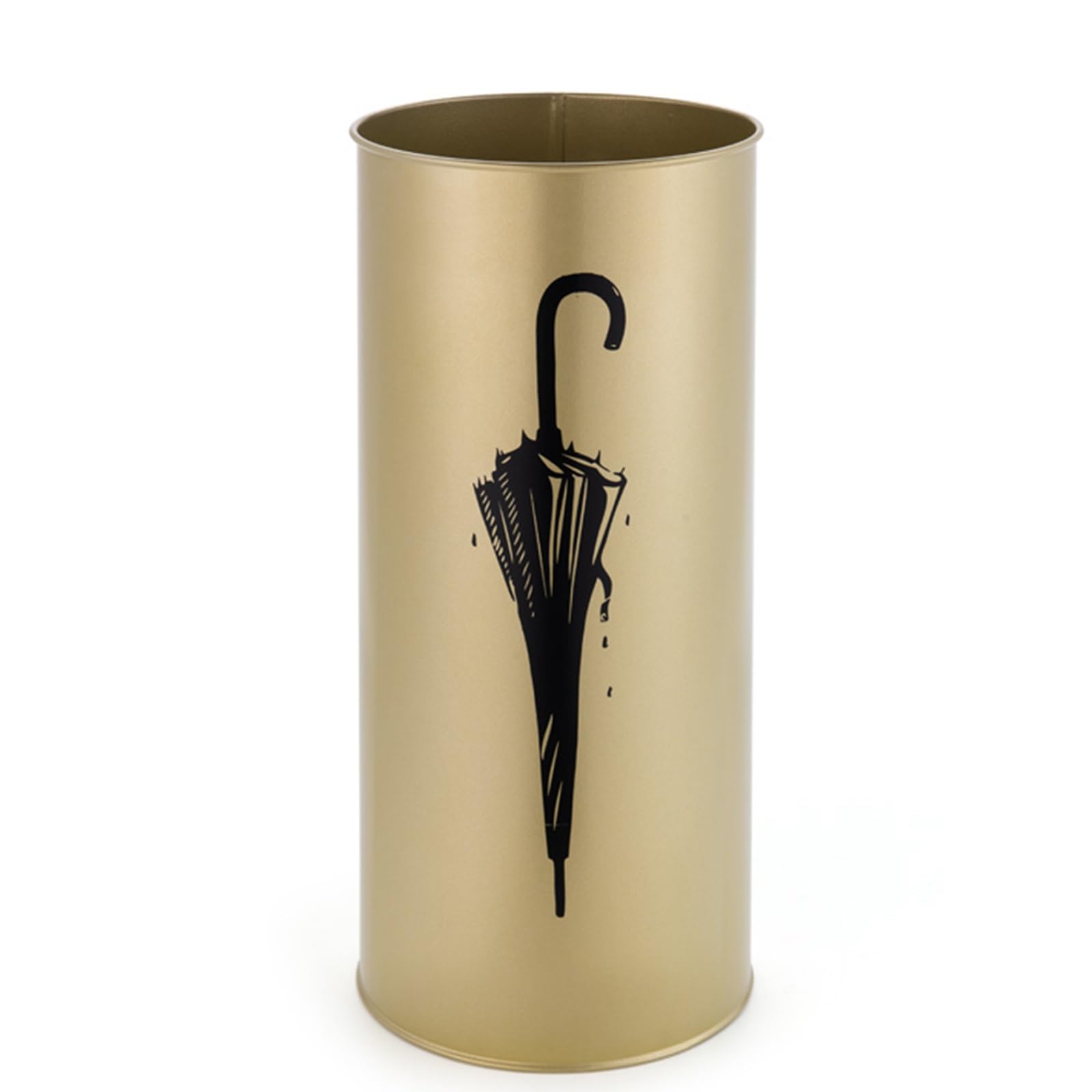 WXPGFEQ Metal Umbrella Holder with Hook, Umbrella Bucket, Umbrella Organizer, Freestanding Umbrella Stand for Home, Entryway, Office, Hotel and Supermarket,Black,Black，Gold