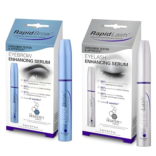 RapidLash Bundle - 1 x RapidBrow Eyebrow Enhancing Serum & 1 x RapidLash Eyelash Enhancing Serum, 3 ml (Pack of 2)