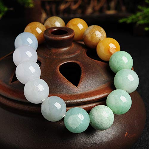 Bracelet en jade birman tricolore authentique cadeau mémorable pour hommes et femmes