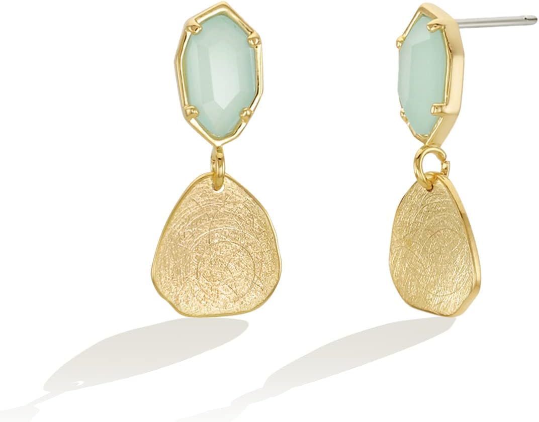 OZEL 14K Gold Plated Crystal Dangle Earrings for Women Lightweight Daily Fashion Drop Earrings