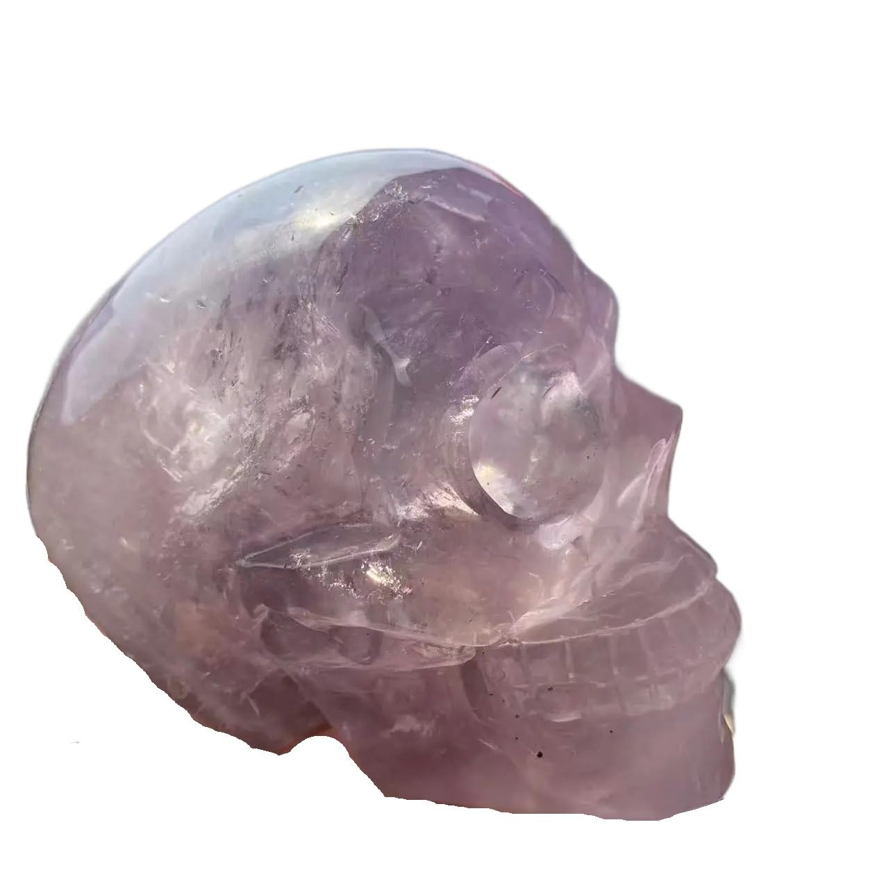 AARTERZZA 1pc 1-1.3kg Lavender Amethyst Skull Gemstone Spiritual