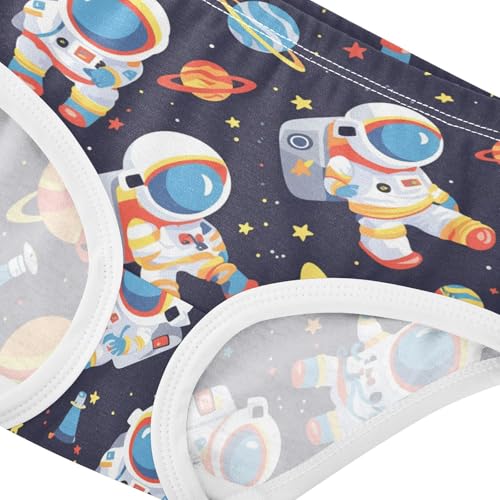 Wusikd Astronauts Planets Stars Girls' Underwear Cotton Spaceships Girls Briefs Soft Toddler Underwear 2T4