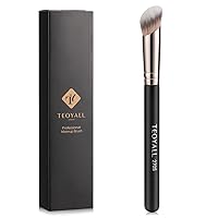 Vista 12 de TEOYALL Brocha Correctora Angular, Pincel Sintético de Contorno para Mezcla, Fijación y Pulido con Cosmético Líquido, Crema y Polvo