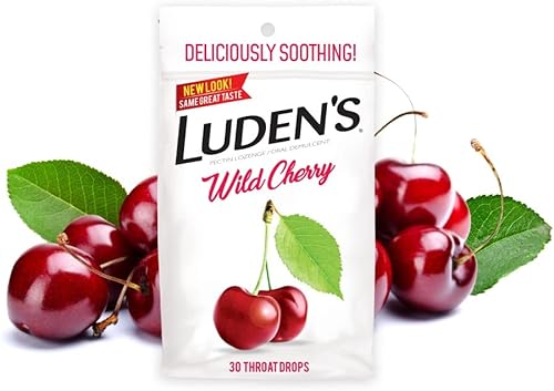 Ludens Gotas de garganta Wild Cherry, alivio del dolor de garganta, 30 unidades (paquete de 4)